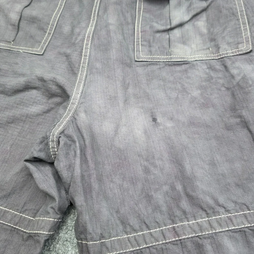 Iron Co Men's 38 Over-Dyed Cargo Shorts Gray 100% Cotton Distressed Vintage Look